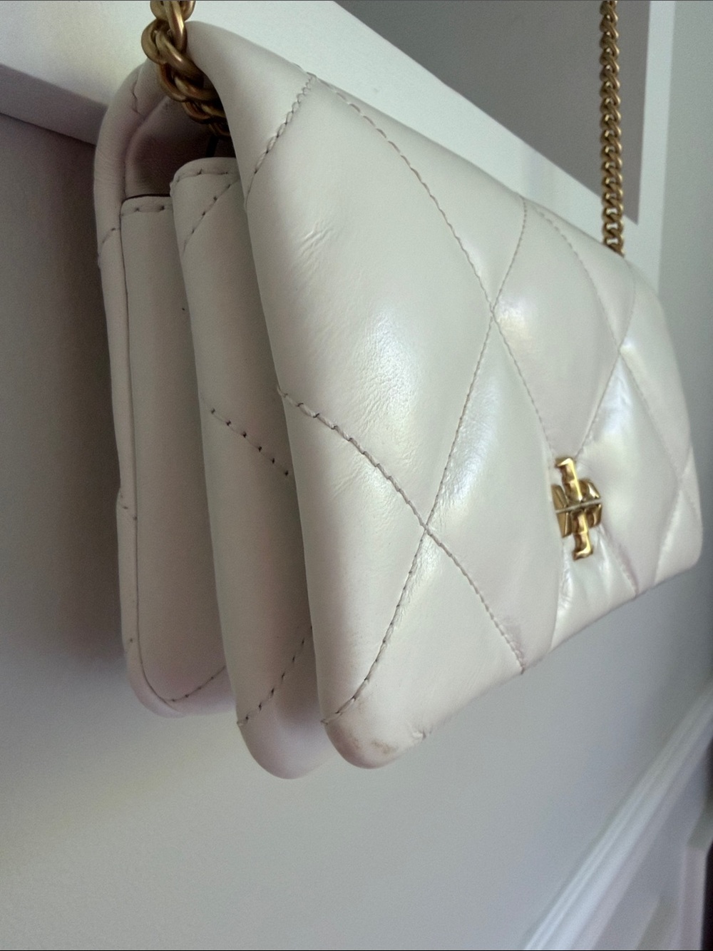 Tory Burch Kira Diamond Quilt Crossbody in color Blanc - Picture 7 of 14